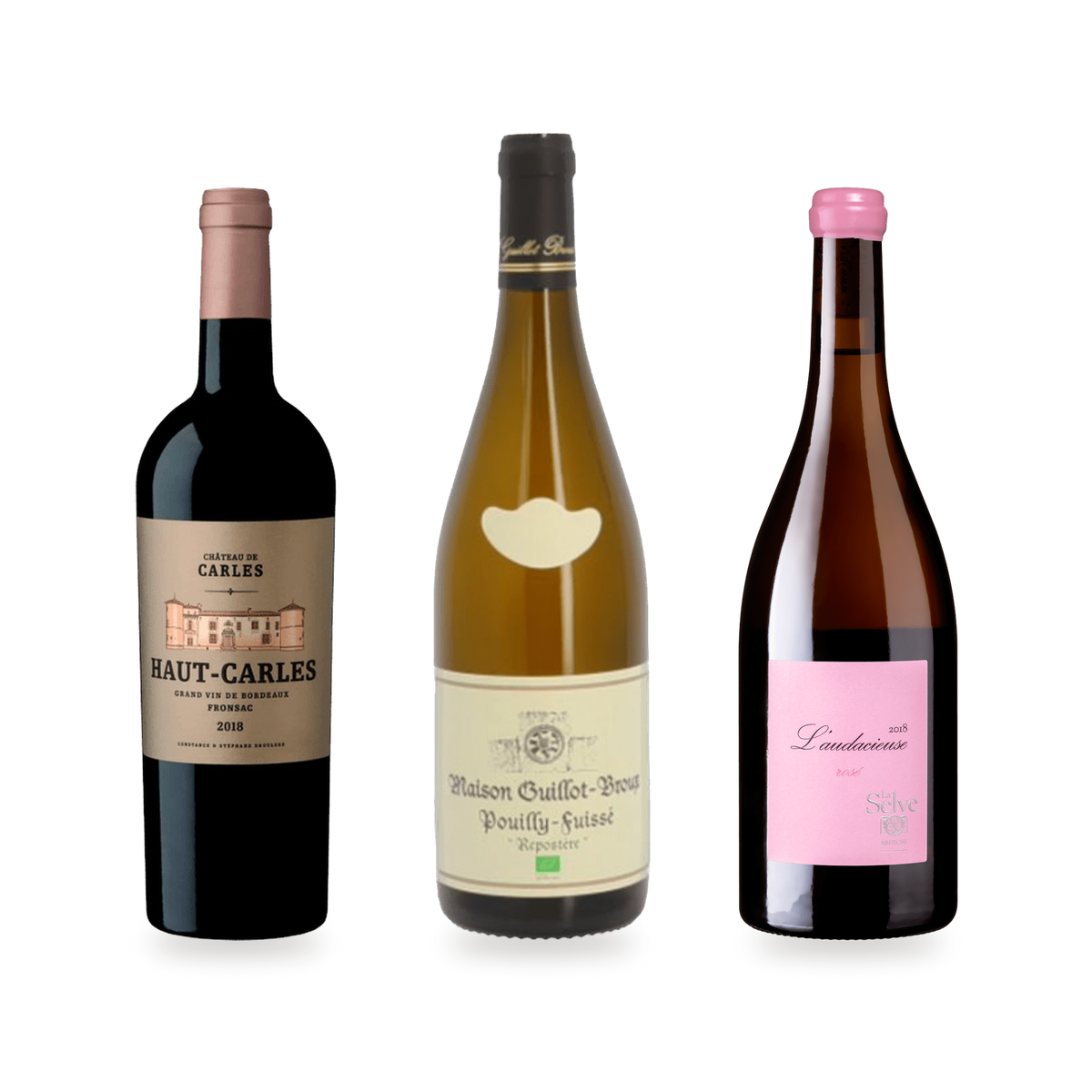 Smagekasse Den franske rundrejse med Haut-Carles, Pouilly-Fuissé Repostère og L'Audacieuse