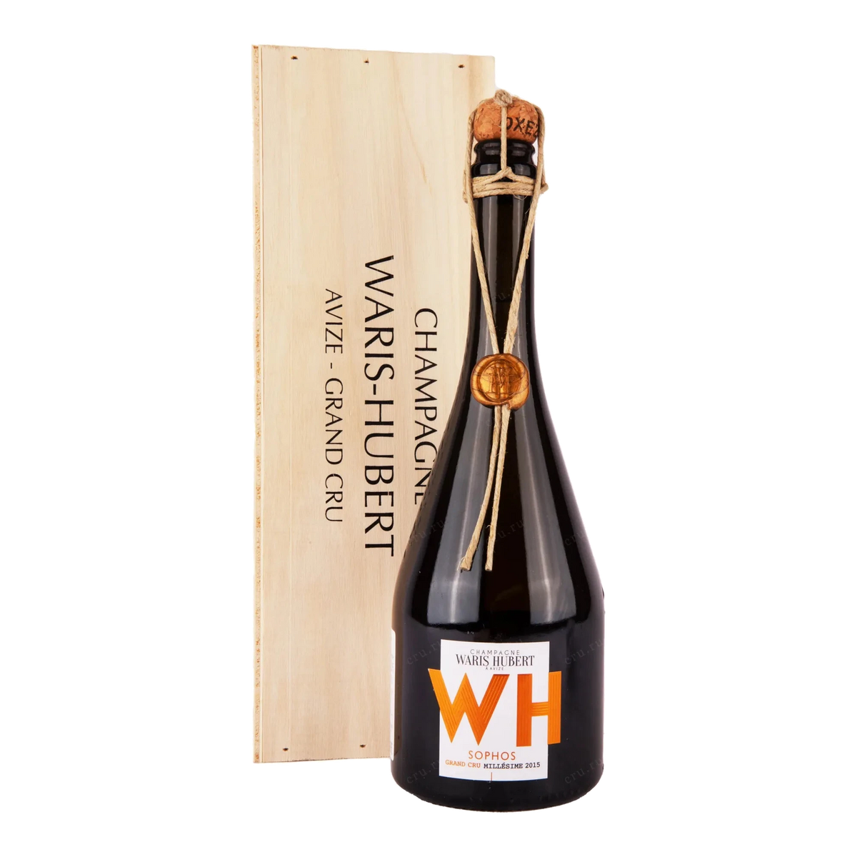 Champagne Sophos Grand Cru fra Waris-Hubert med sin trækasse